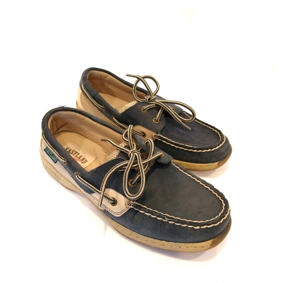 Eastland Shoes - Eastland Blue and Cream Loafers Solstice 7 1/2